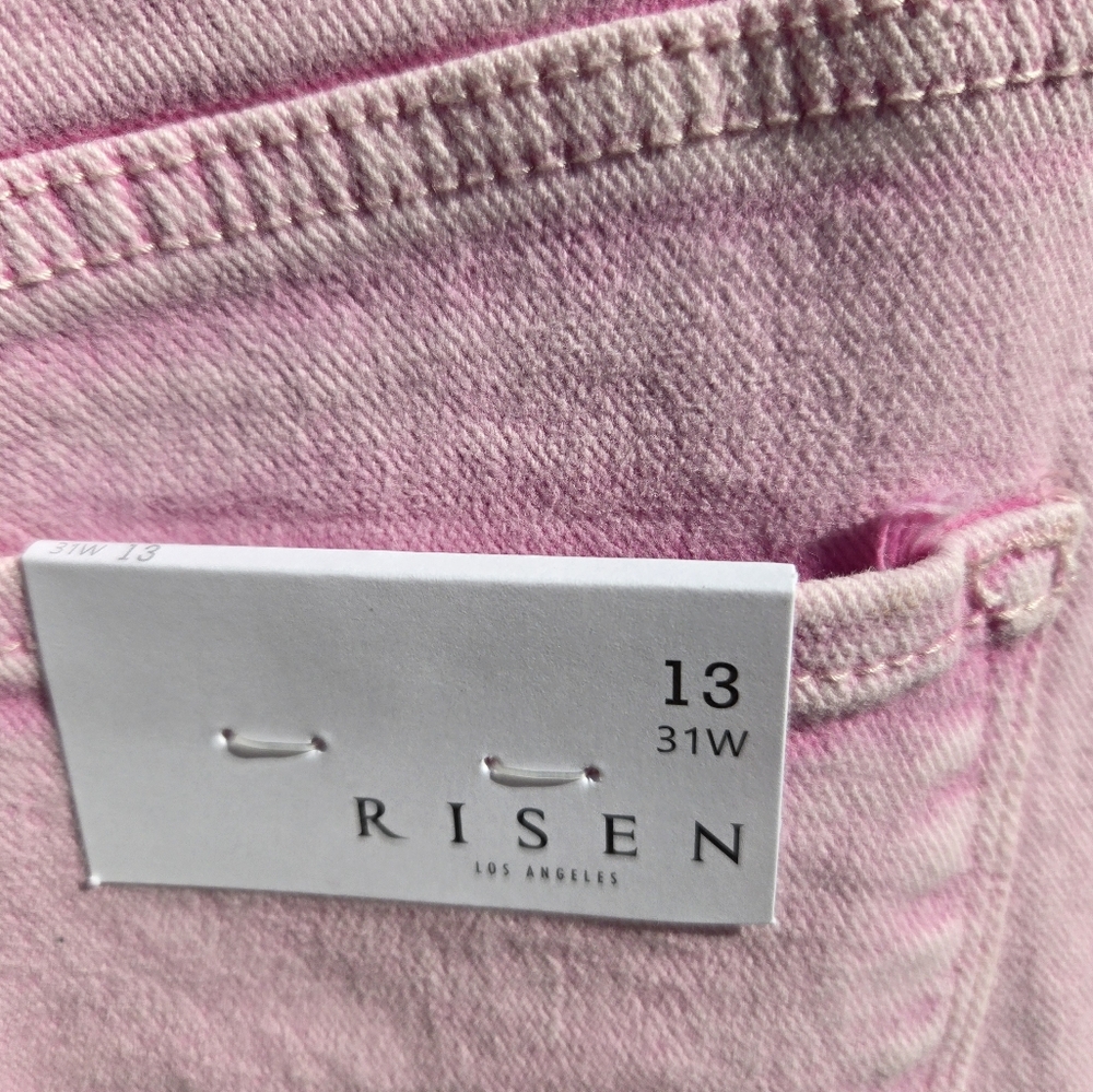 7. NWT Risen High-Rise Straight Jeans in Pink Mineral Wash Size 13/31 - Picture 7 of 7